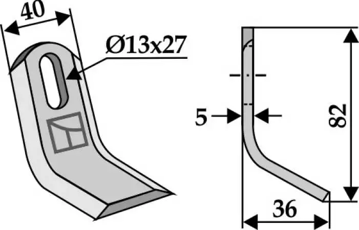 Y-Messer 82x40mm